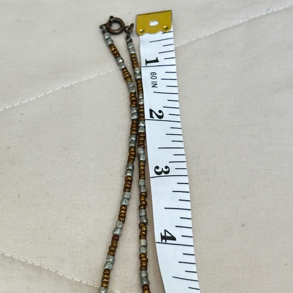 Red Jasper Stone Chip Necklace w/Multicolored Seed Beads Spring Ring Clasp - Picture 10 of 16